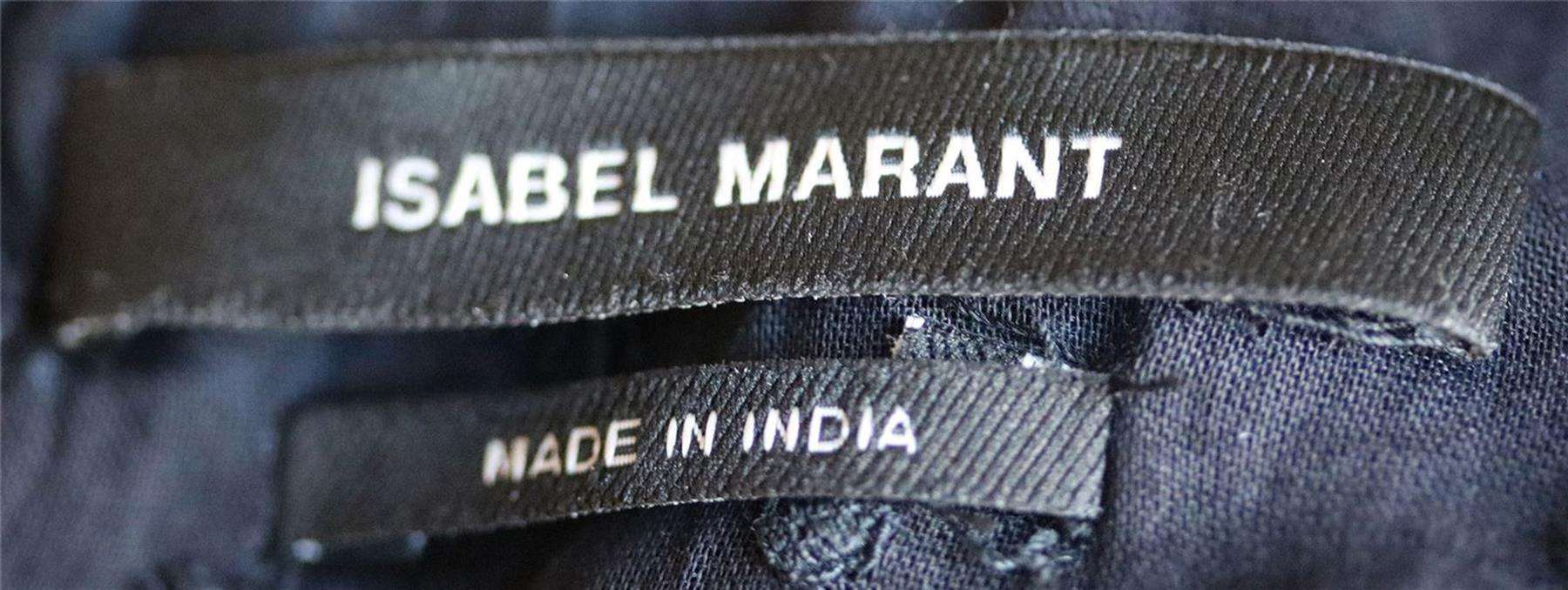 ISABEL MARANT VATELLE EMBROIDERED SILK GEORGETTE AND COTTON TOP FR 36 UK 8 - Image 5
