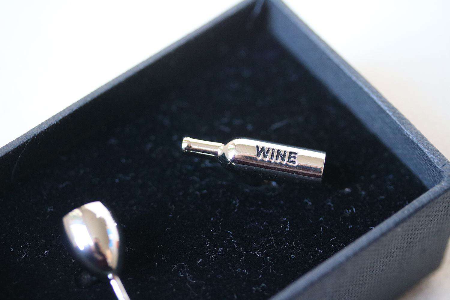 ORCHID NOVELTY WINE GLASS AND BOTTLE CUFFLINKS - Image 3